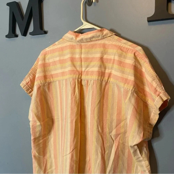 Patagonia lightweight A/C button up shirt peach stripe size large - Picture 9 of 11